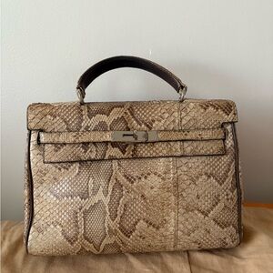 Chic Tan Python/Snakeskin Women's Satchel